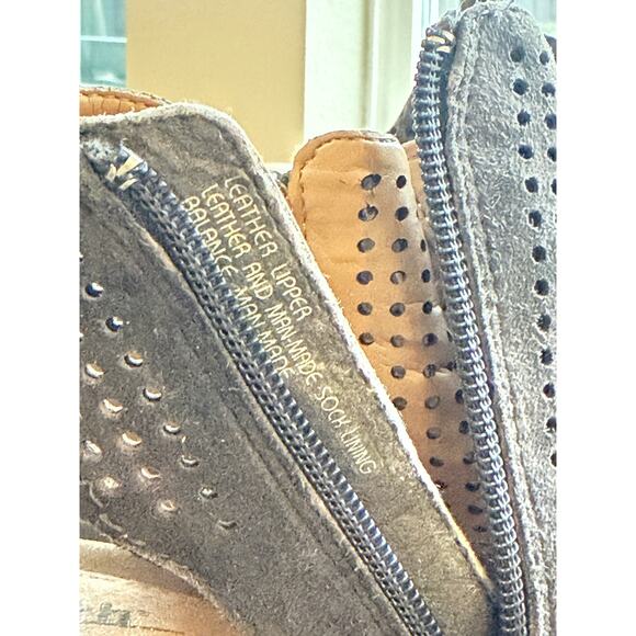 Earth “Cosmos” Wedge Sandals – Dark Slate – Perforated Leather – Size  9 - Picture 5 of 8